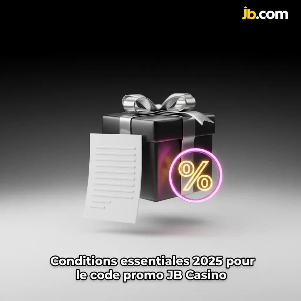 Infographie des conditions 2025 du code promo JB Casino: 18+, dépôt min 20 $CA, bonus 120 %, mises, limites et délais.