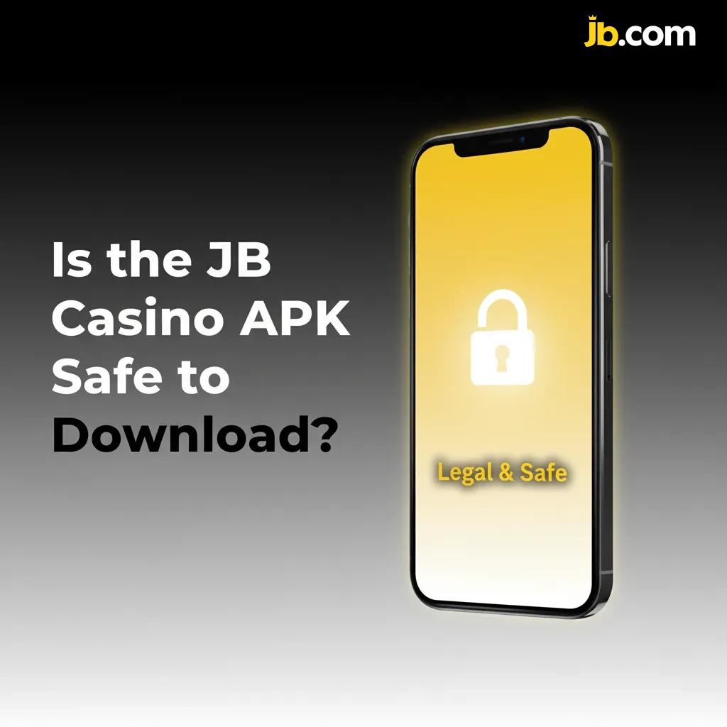 JB Casino APK security: phone with padlock and fingerprint icons, licensed and encrypted, safe to download.
