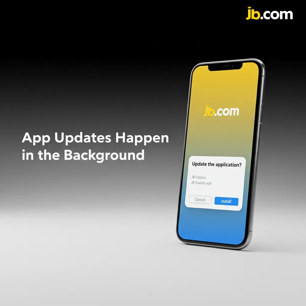 iPhone with app icon and refresh arrows showing automatic background updates, no manual installs needed.
