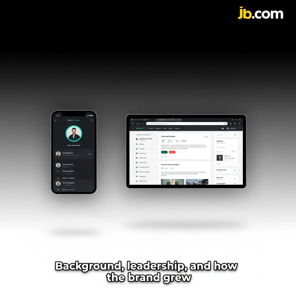 Infographic on JB Casino: founding year, license, leadership, HQ, growth, and fair promo strategy.