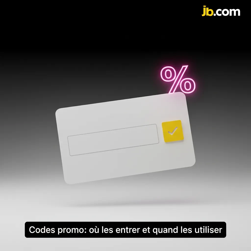 Guide des codes promo: saisir au dépôt; JB120 120 %, JBCASINO 50 TG, JBSPORT 10 C$; étapes pour activer le bonus
