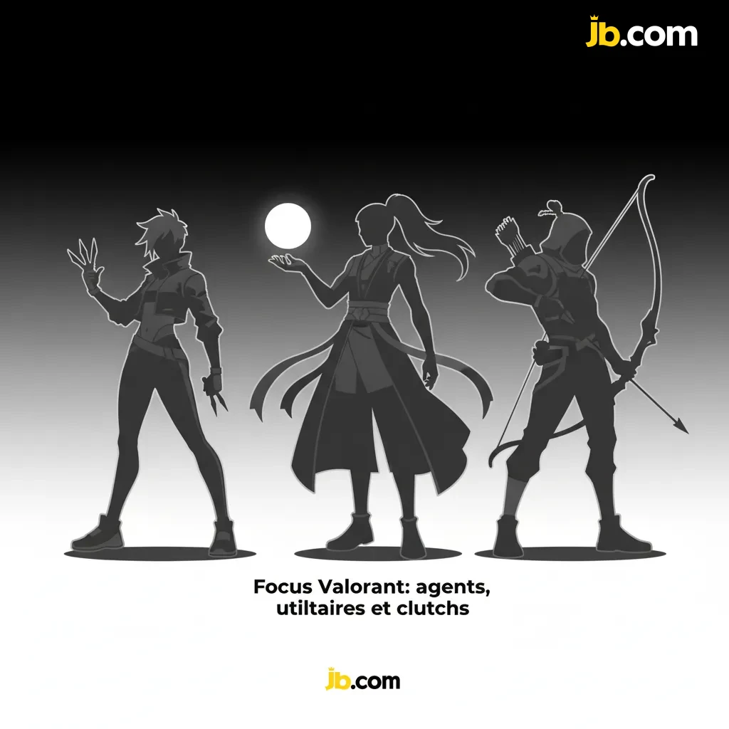 Visuel Valorant sur les paris: agents, utilitaires et clutchs, avec tournois VCT et Champions mis en avant.