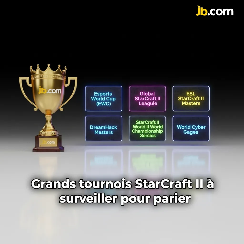 Liste des grands tournois StarCraft II pour parier: EWC, GSL, ESL Masters, IEM Katowice, WTL, TSL.