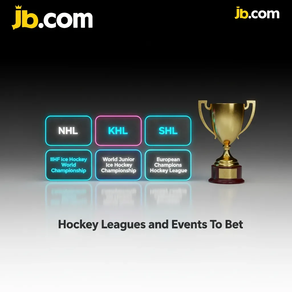 JB Casino hockey betting leagues: NHL & Stanley Cup, AHL, IIHF Worlds & U20, SHL, Liiga, Champions Hockey League.