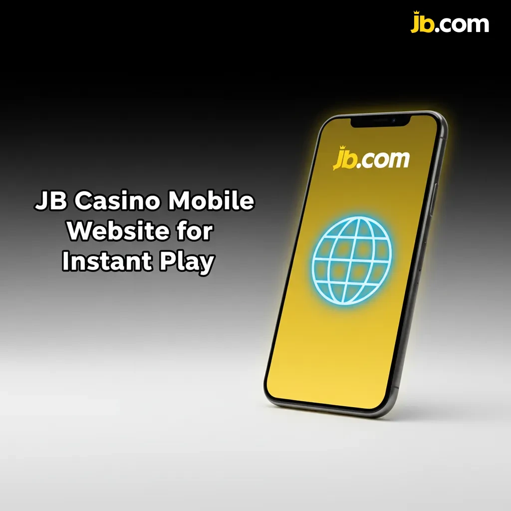 JB Casino mobile website on smartphone and tablet, browser-based instant play with login, no download required.