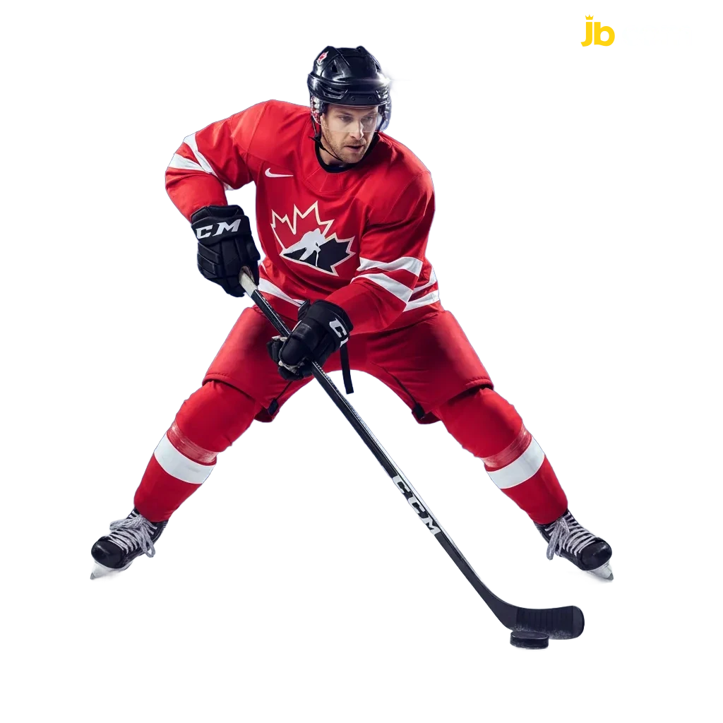 Bannière paris hockey JB Casino: gagnant, handicap, totaux; Cash Out, cotes pré-match et en direct, bonus de bienvenue.