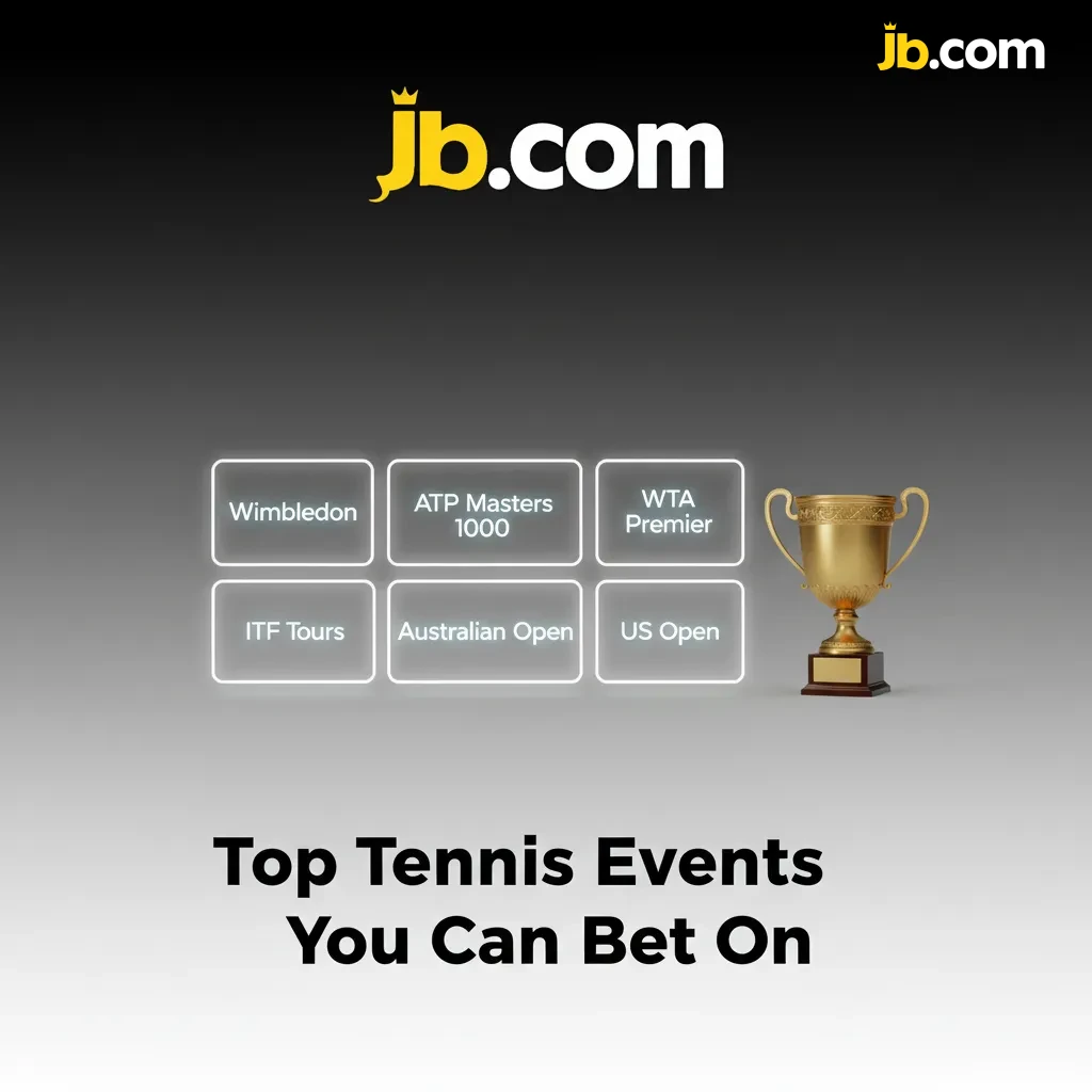 Graphic listing top tennis betting events: Australian Open, Roland-Garros, Wimbledon, US Open, ATP/WTA 1000, Davis/BJK Cups.