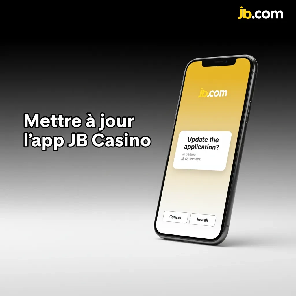 iPhone avec l’app JB Casino qui se met à jour automatiquement à l’ouverture, sans passer par un store.