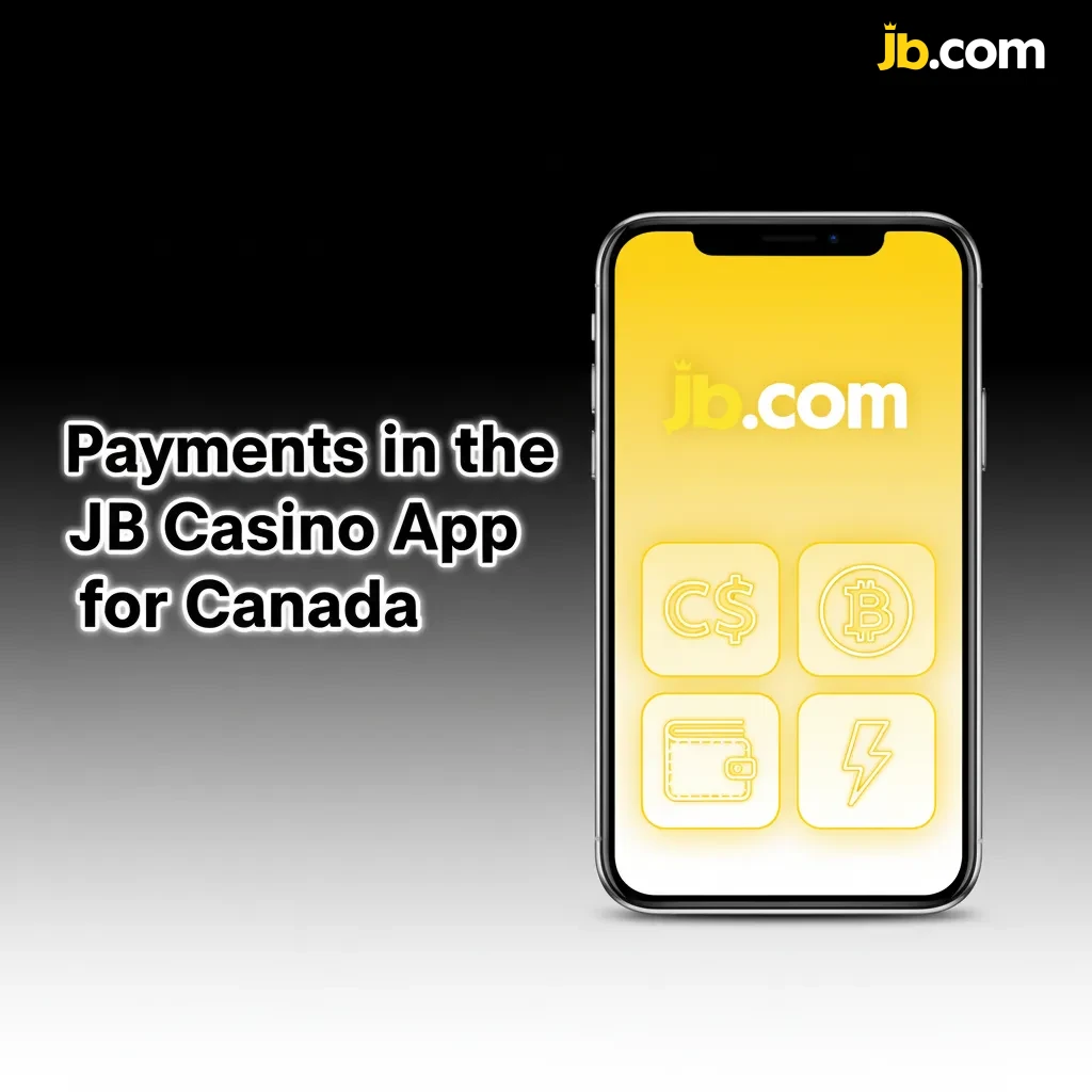 JB Casino Canada app payments: crypto logos BTC, ETH, LTC, USDT, DOGE, BCH, XRP, USDC; instant deposits, fast withdrawals.