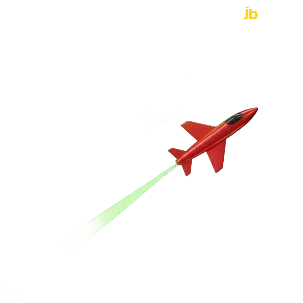 JB Casino Aviator game screen: red plane ascends as multipliers rise, with bet panel and cash-out button.